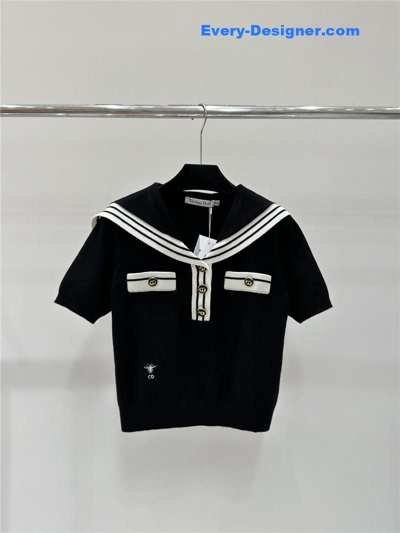 D10r bee embroidery knitted short sleeves replica clothes