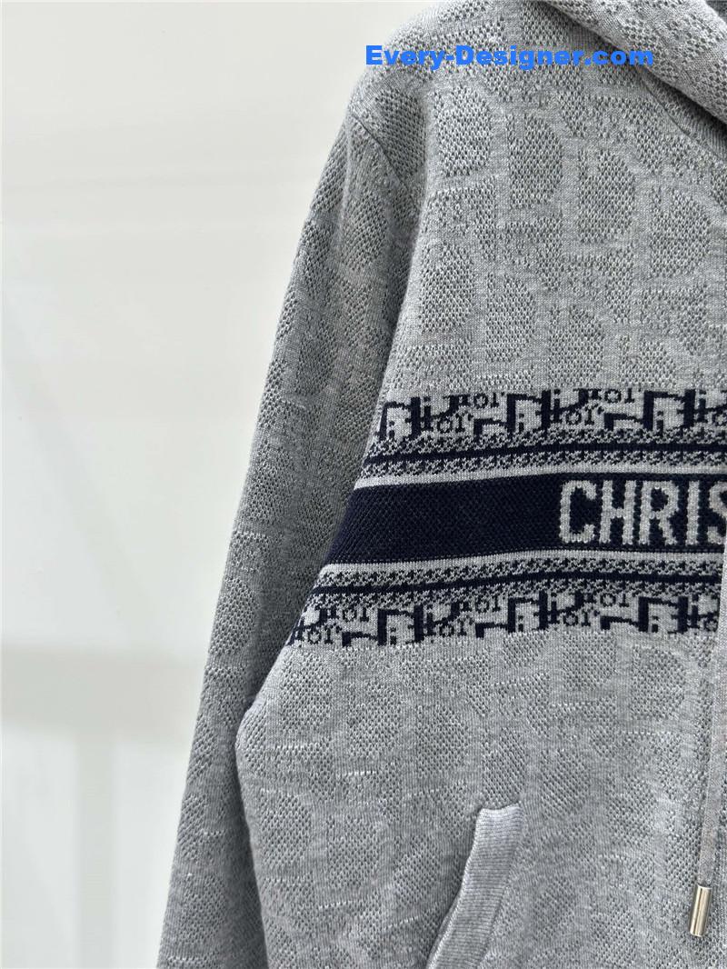 D10r jacquard knitted hooded cardigan replica designer clothes