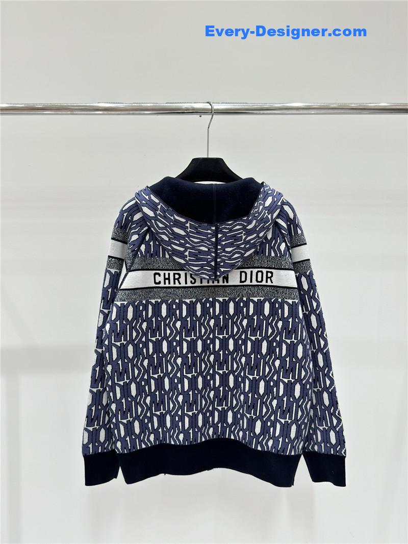 D10r jacquard knitted hooded cardigan replica designer clothes