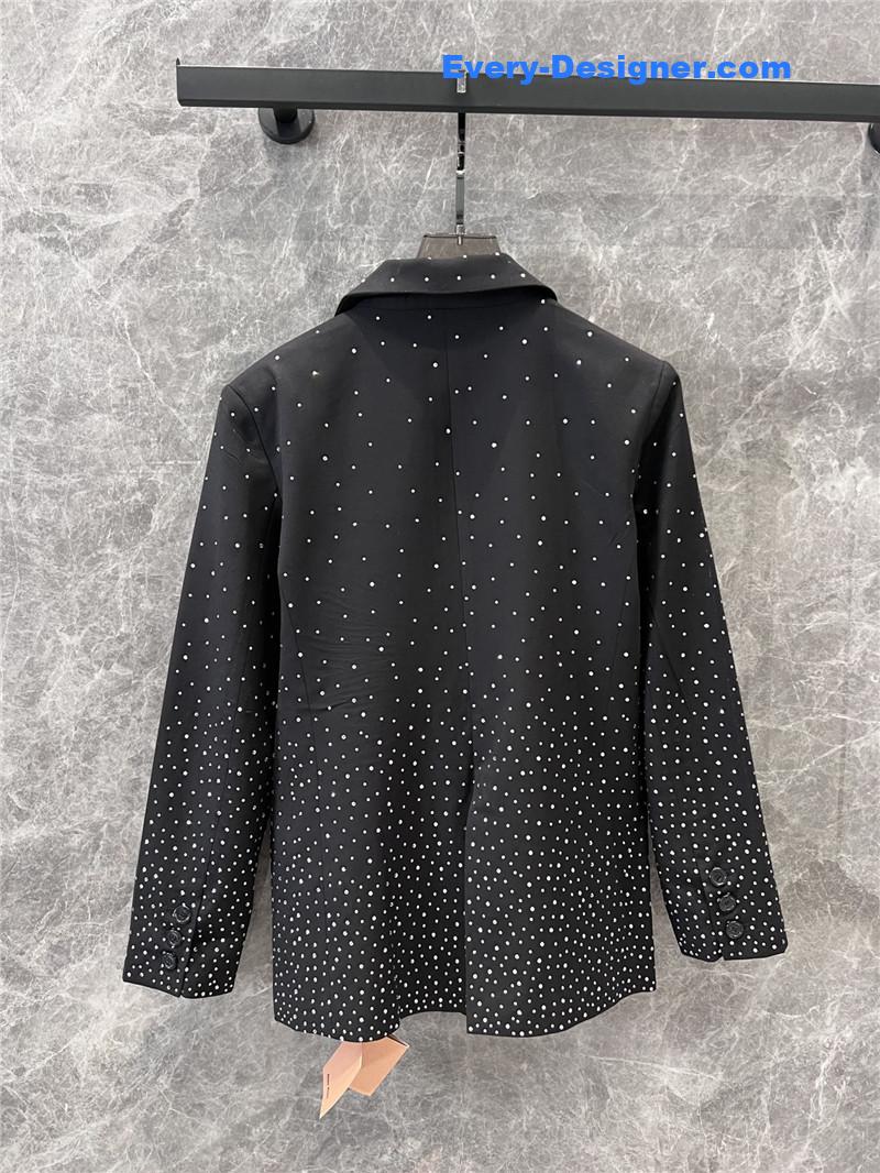 M1um1u starry rhinestone suit jacket replicas clothes