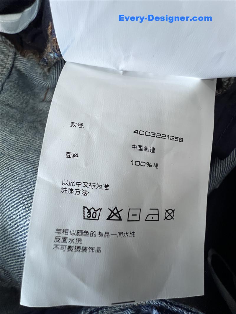 A1exa*der wang distressed logo denim trousers replica clothing