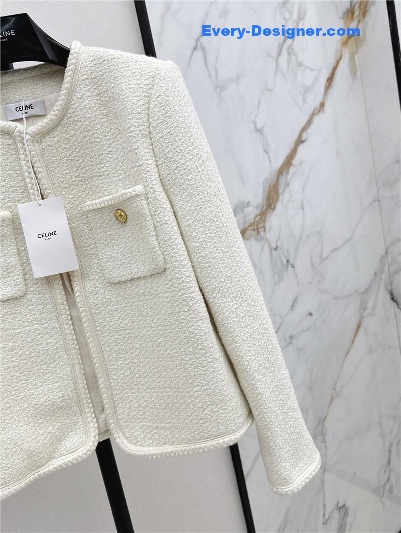 Ce1i*e cream white woven coat replica designer clothes