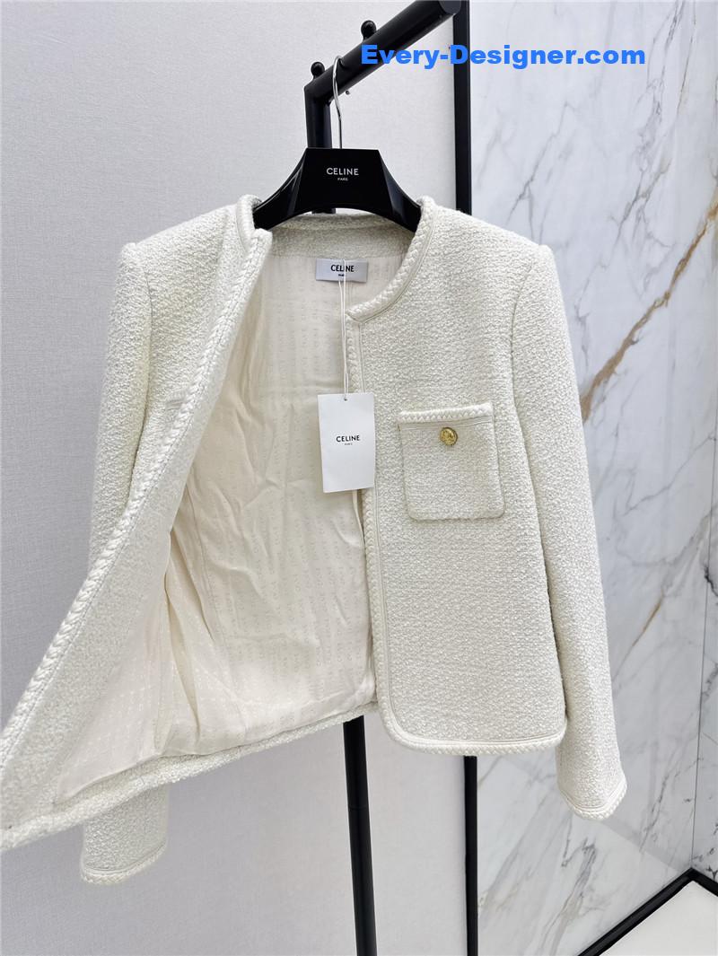 Ce1i*e cream white woven coat replica designer clothes