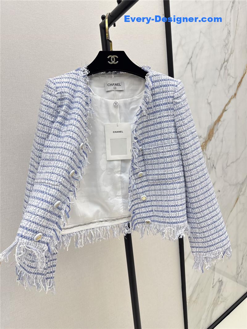 Ch**el fringed braided coat replica designer clothes
