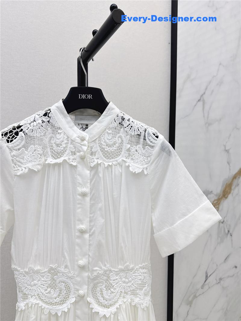 Zimm cashew embroidery hollow long dress replicas clothes