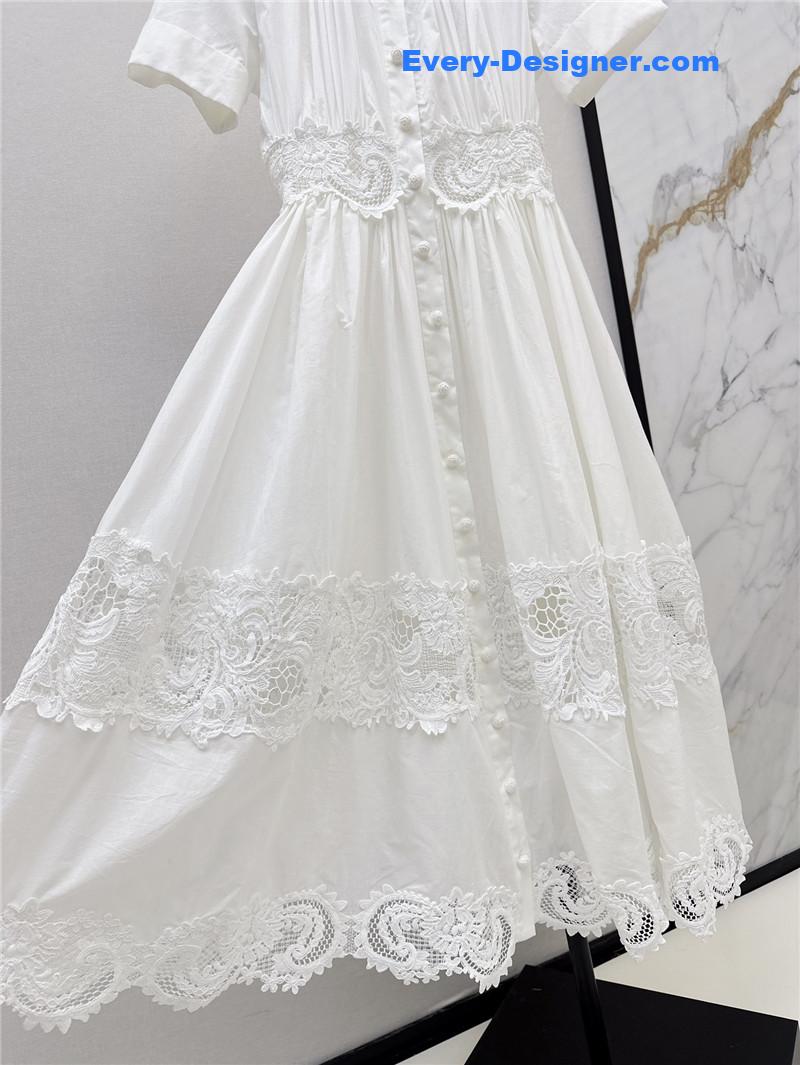 Zimm cashew embroidery hollow long dress replicas clothes