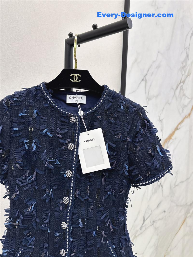 Ch**el fringed woven fabric jumpsuit replica d&g clothing