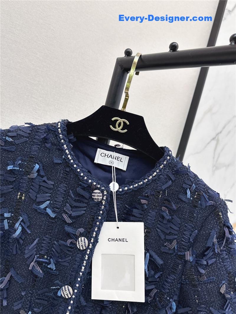 Ch**el fringed woven fabric jumpsuit replica d&g clothing