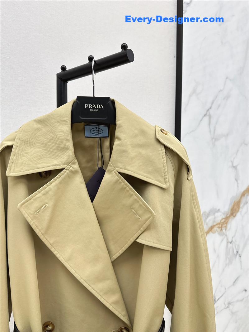 Pra*a waisted long trench coat replica clothing sites