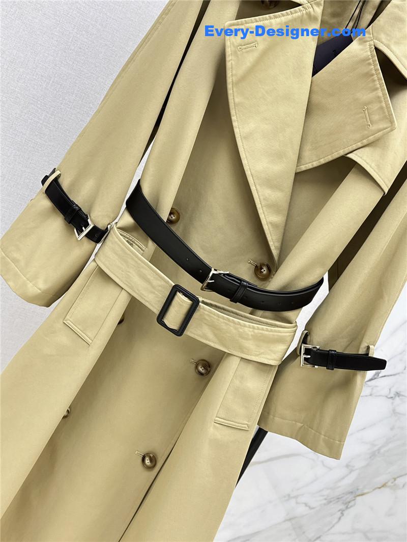 Pra*a waisted long trench coat replica clothing sites