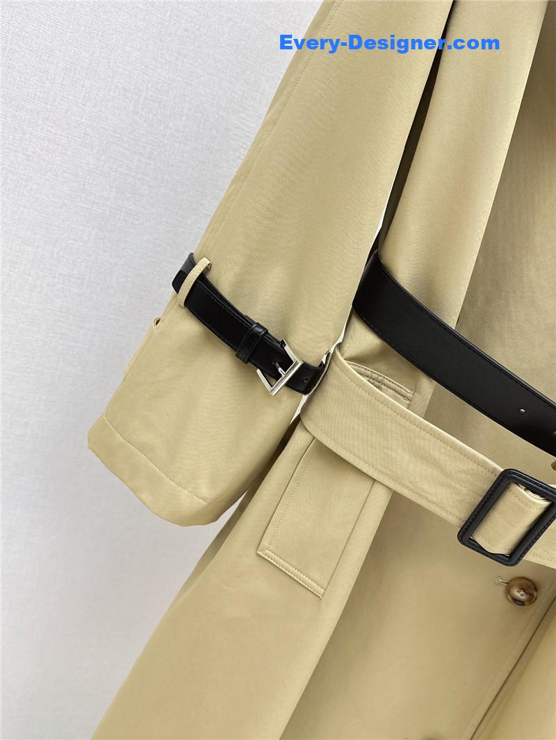 Pra*a waisted long trench coat replica clothing sites