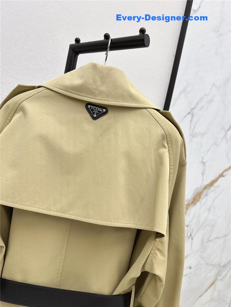 Pra*a waisted long trench coat replica clothing sites