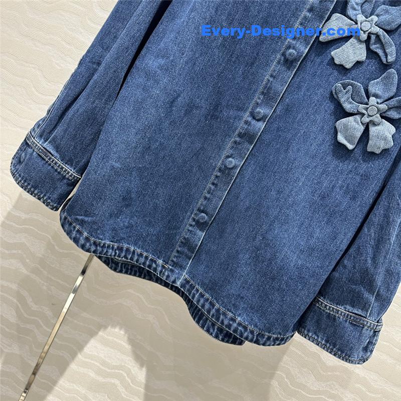 Va1e*ntin0 3d floral denim shirt jacket replica clothes