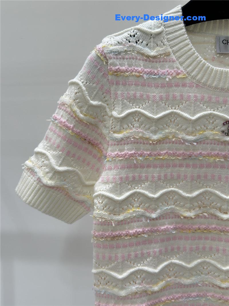 Ch**el knitted round neck short sleeve replica clothing sites