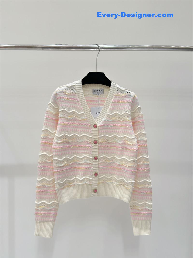 Ch**el v-neck knitted cardigan replica clothing sites