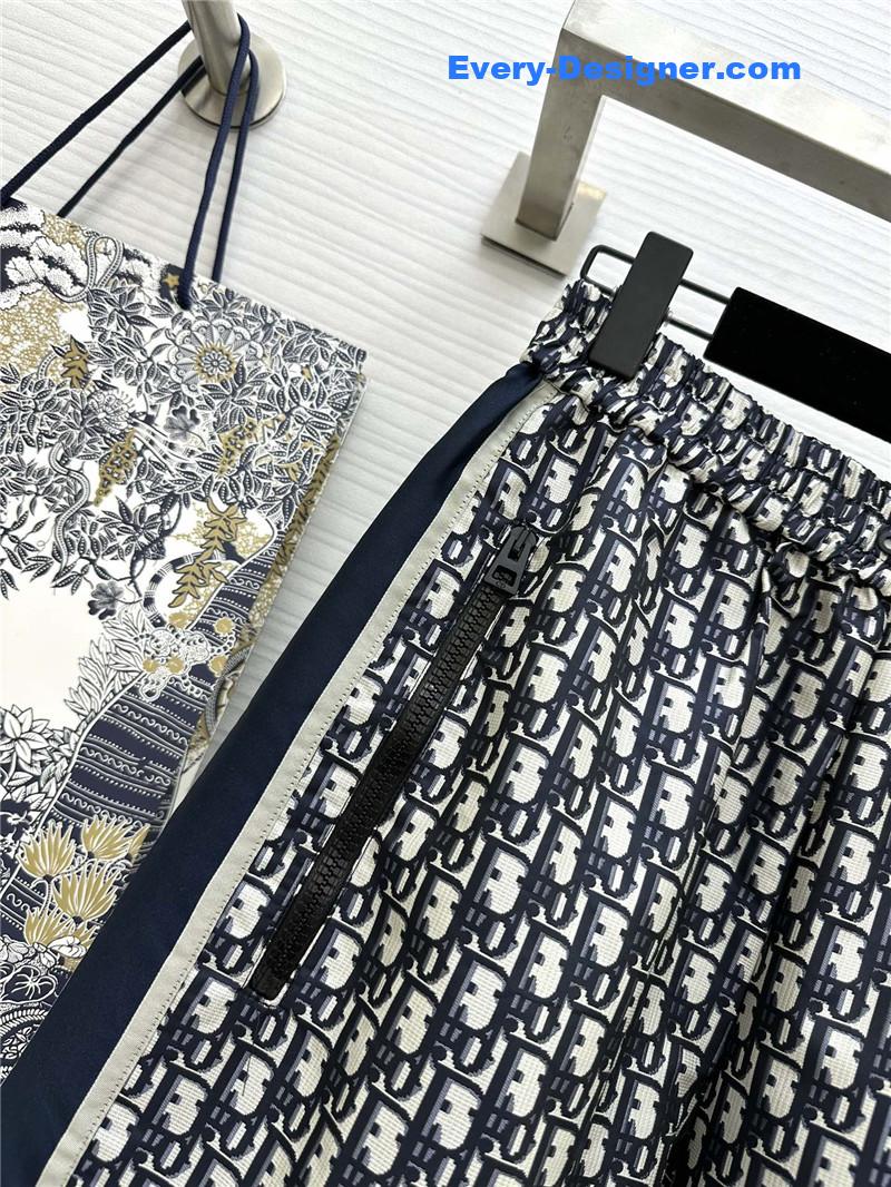 D10r old flower elastic waist straight pants replica clothes