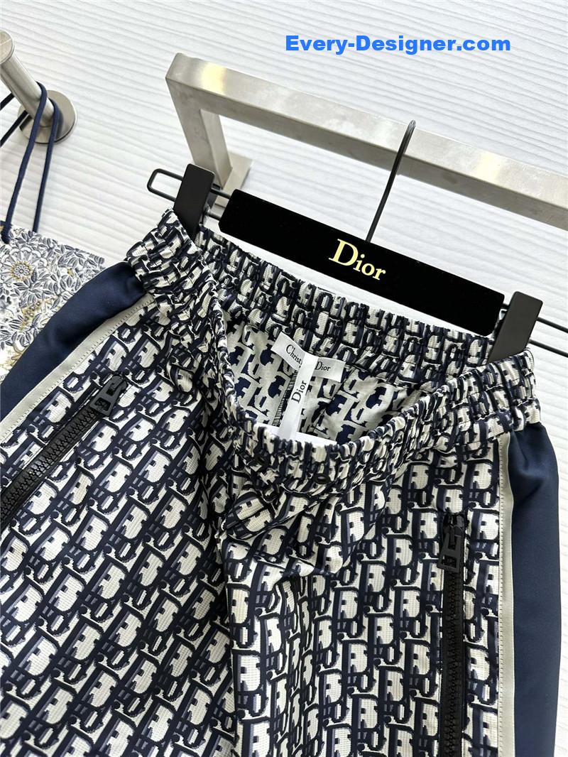 D10r old flower elastic waist straight pants replica clothes