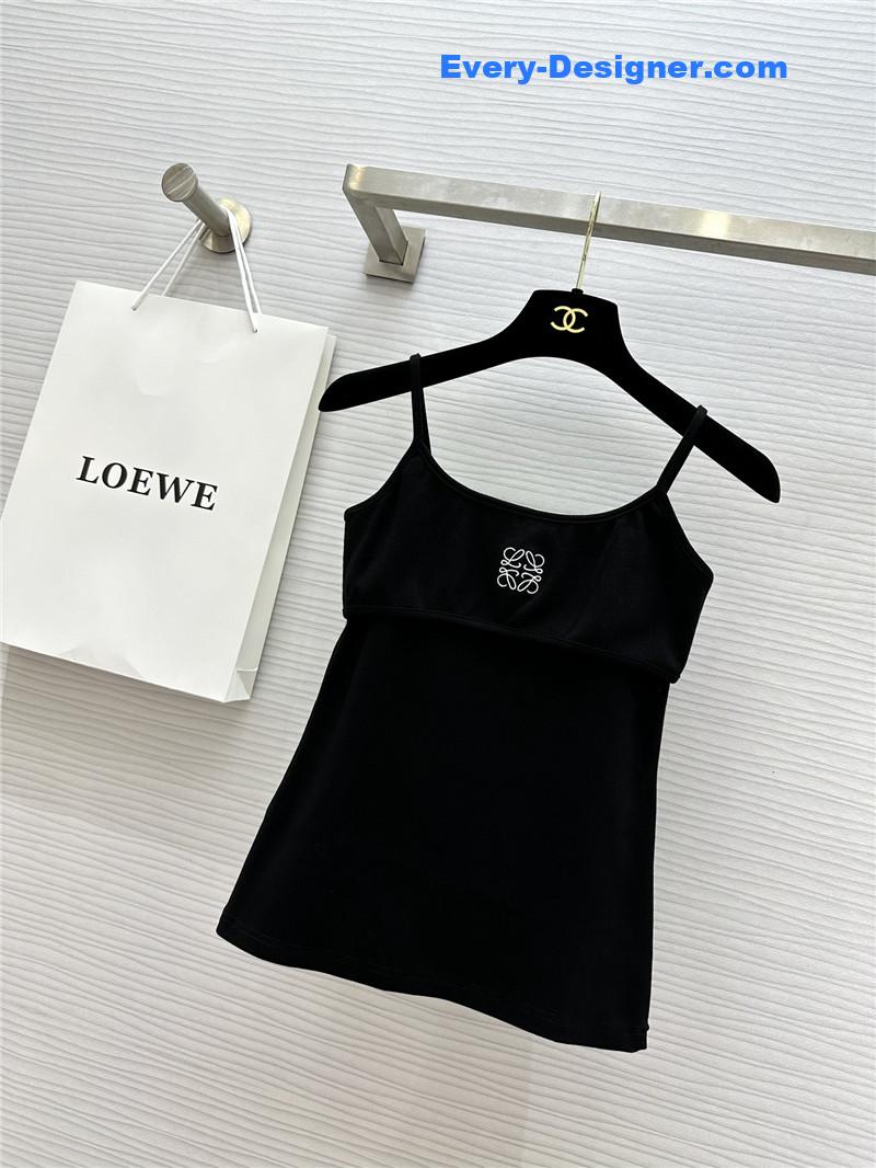 L0ew* logo embroidered fake two piece suspenders replica clothing