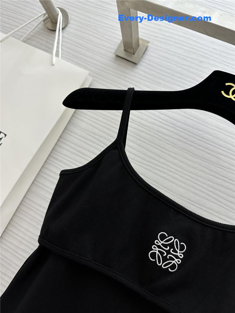 L0ew* logo embroidered fake two piece suspenders replica clothing