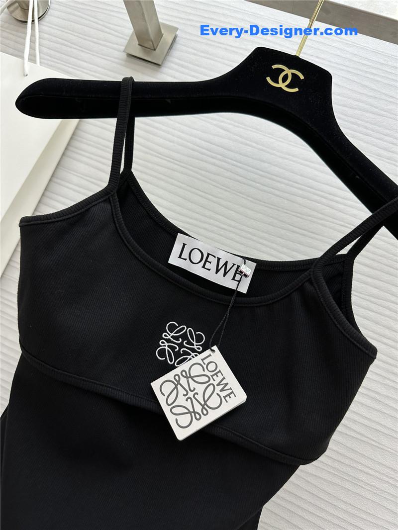 L0ew* logo embroidered fake two piece suspenders replica clothing