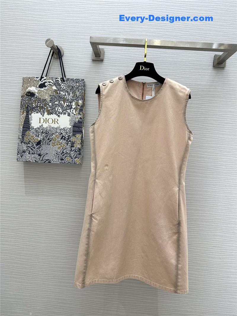 D10r washed distressed sleeveless dress replica clothing