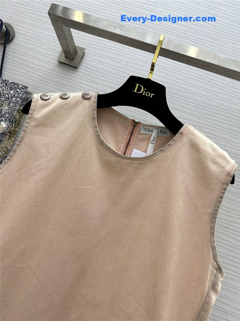 D10r washed distressed sleeveless dress replica clothing