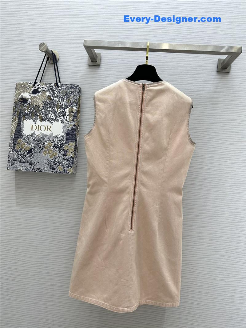 D10r washed distressed sleeveless dress replica clothing