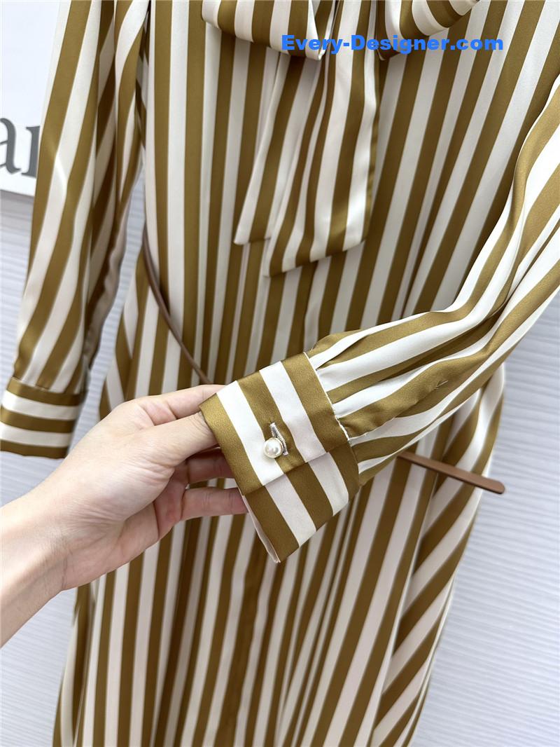 Vanitoo contrast striped long dress replica clothing