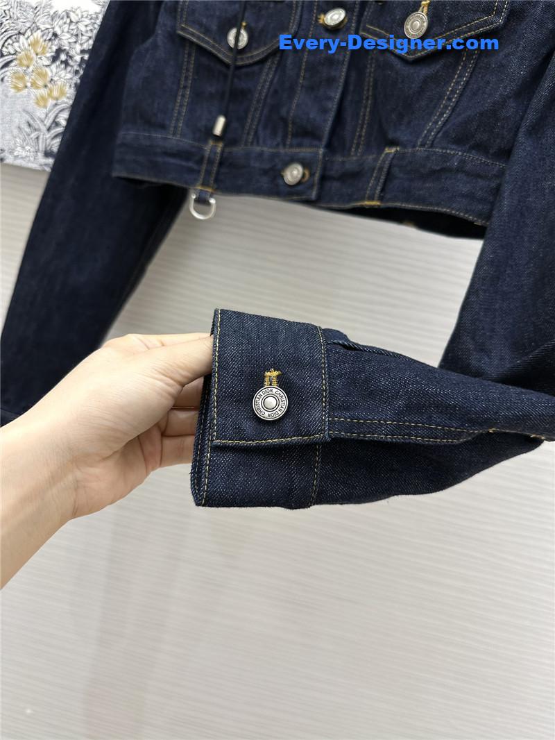 D10r monogram cropped denim hooded jacket replica d&g clothing