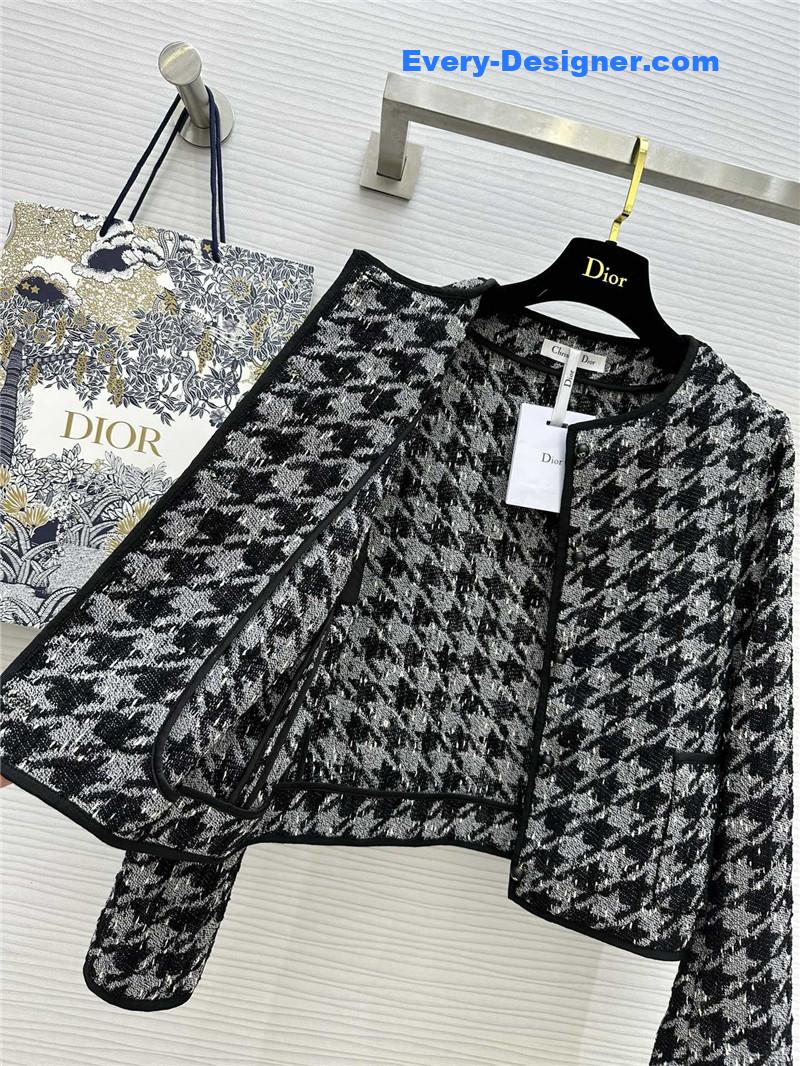 D10r houndstooth ribbon woven jacket replica designer clothes