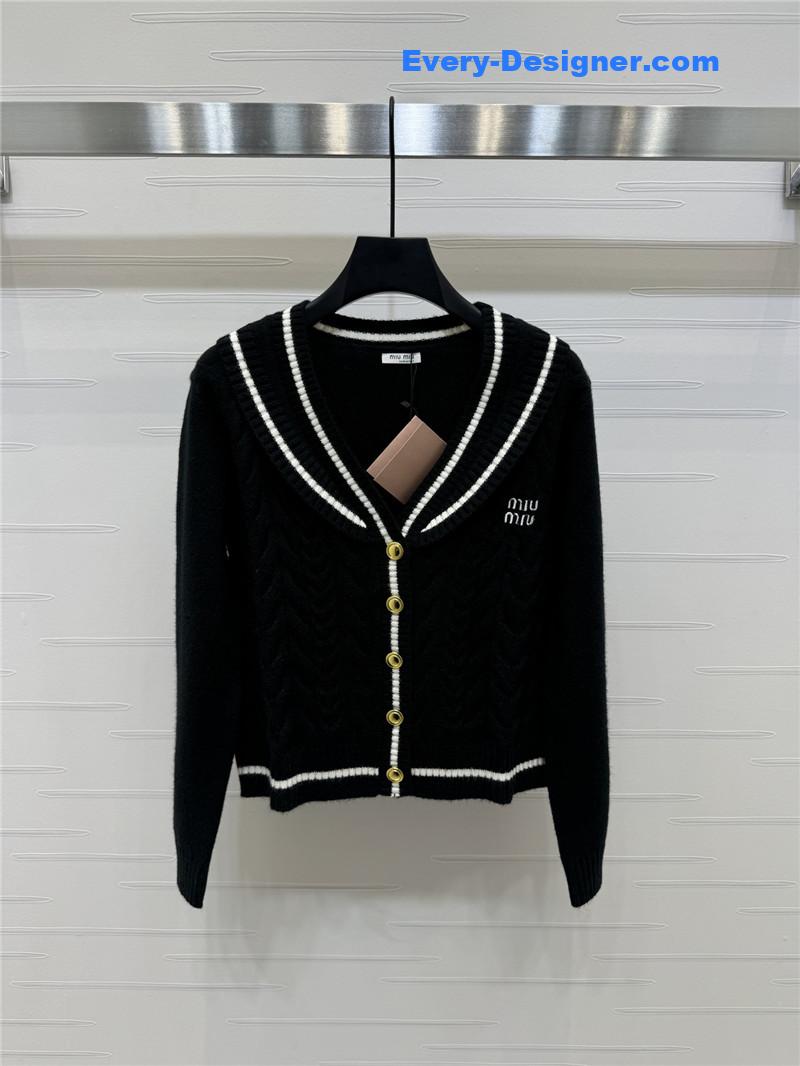 M1um1u gold button long-sleeved cardigan replica clothing sites