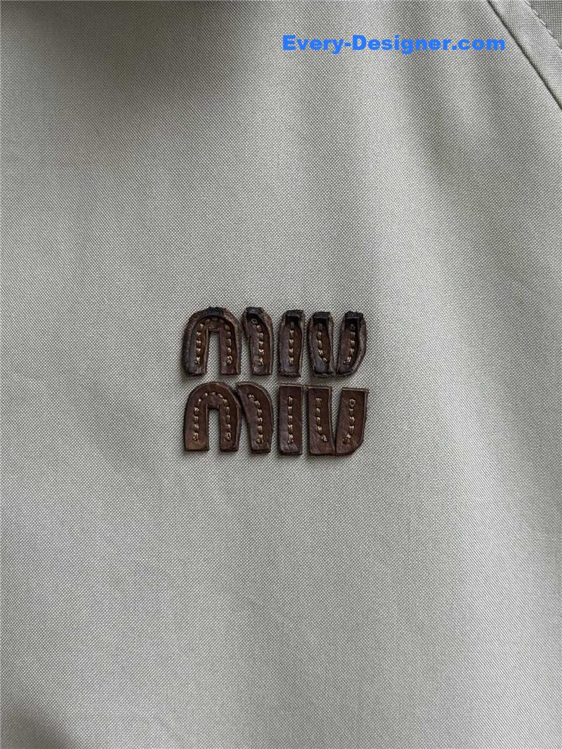 M1um1u double-breasted long trench coat replicas clothes