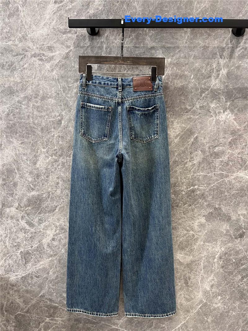 Ce1i*e laser logo printed denim trousers replica clothes