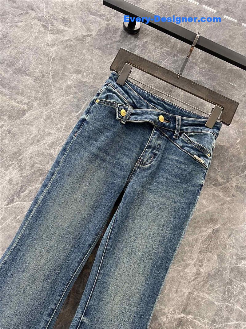 M1um1u flared rhinestone jeans replica clothing sites