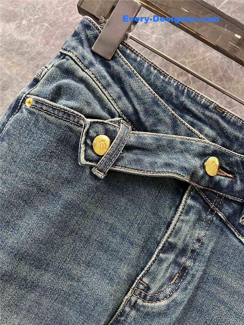 M1um1u flared rhinestone jeans replica clothing sites