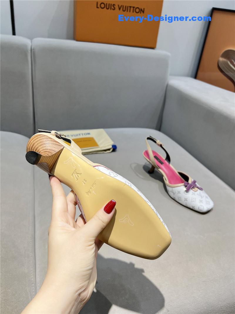 l0vis Vvtt0n neo slingbacks pink and silver monogram pumps