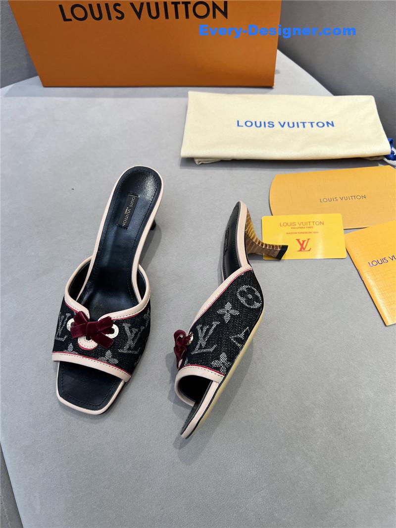 l0vis Vvtt0n neo revival mules monogram denim black