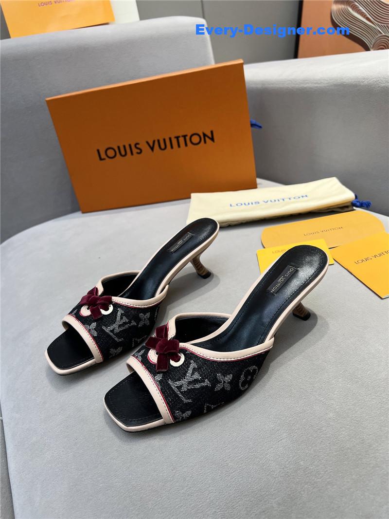 l0vis Vvtt0n neo revival mules monogram denim black