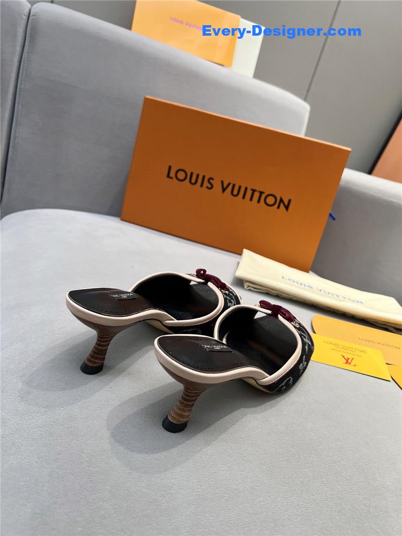 l0vis Vvtt0n neo revival mules monogram denim black