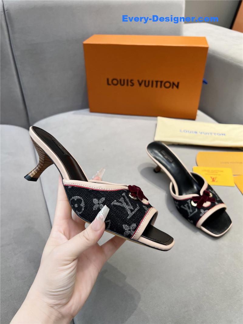 l0vis Vvtt0n neo revival mules monogram denim black