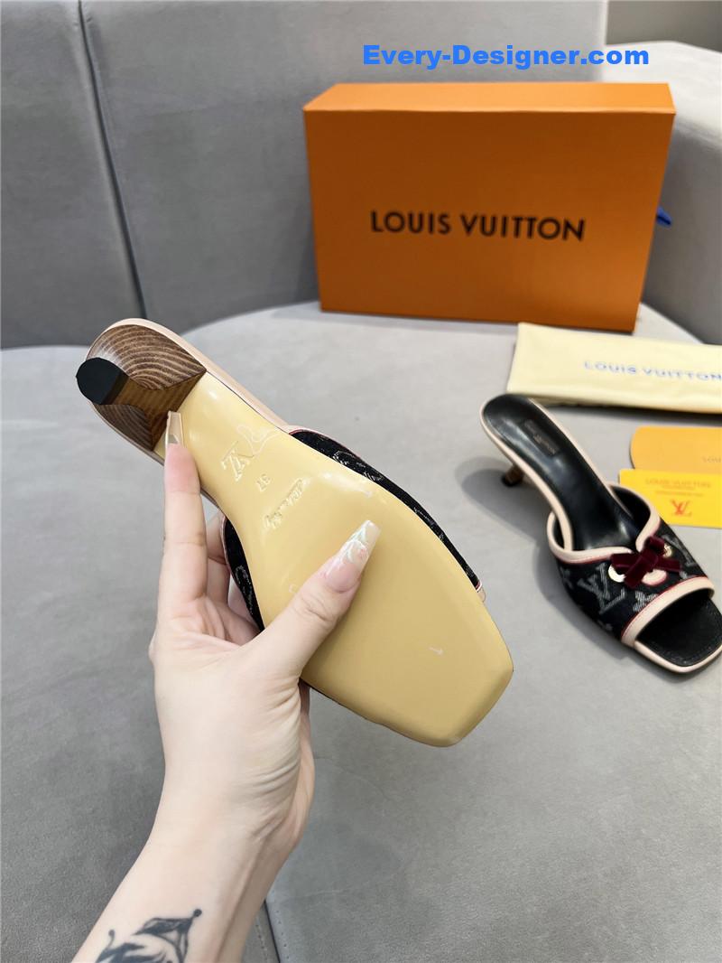 l0vis Vvtt0n neo revival mules monogram denim black