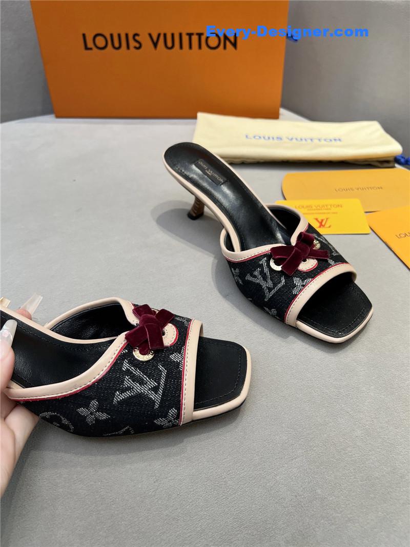 l0vis Vvtt0n neo revival mules monogram denim black