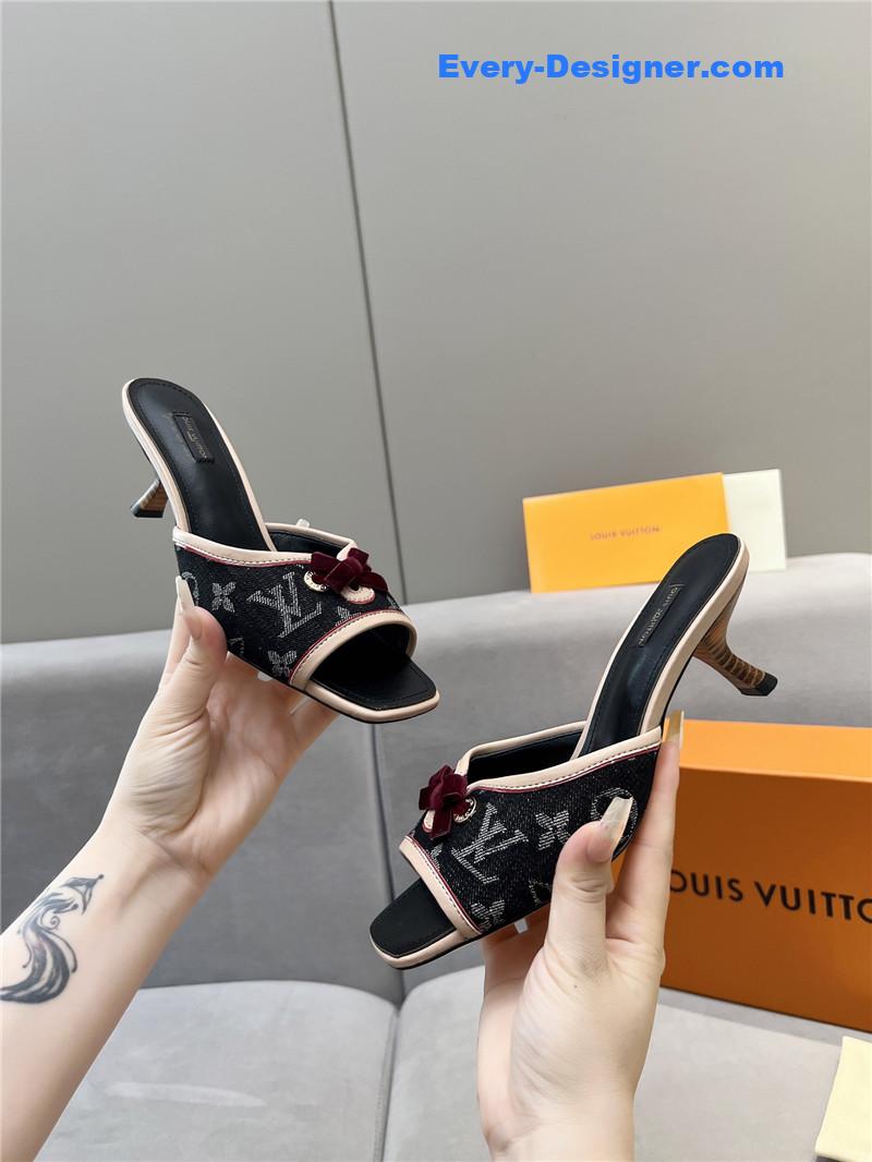 l0vis Vvtt0n neo revival mules monogram denim black