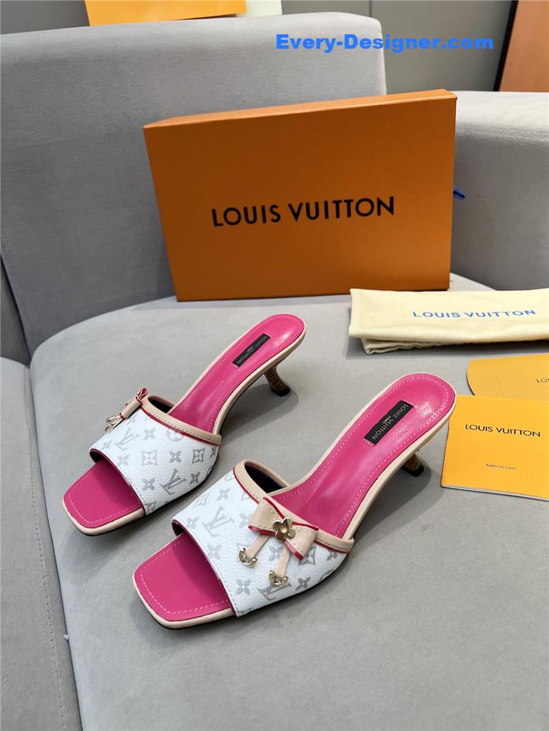 l0vis Vvtt0n neo revival mules pink and silver printed calfskin