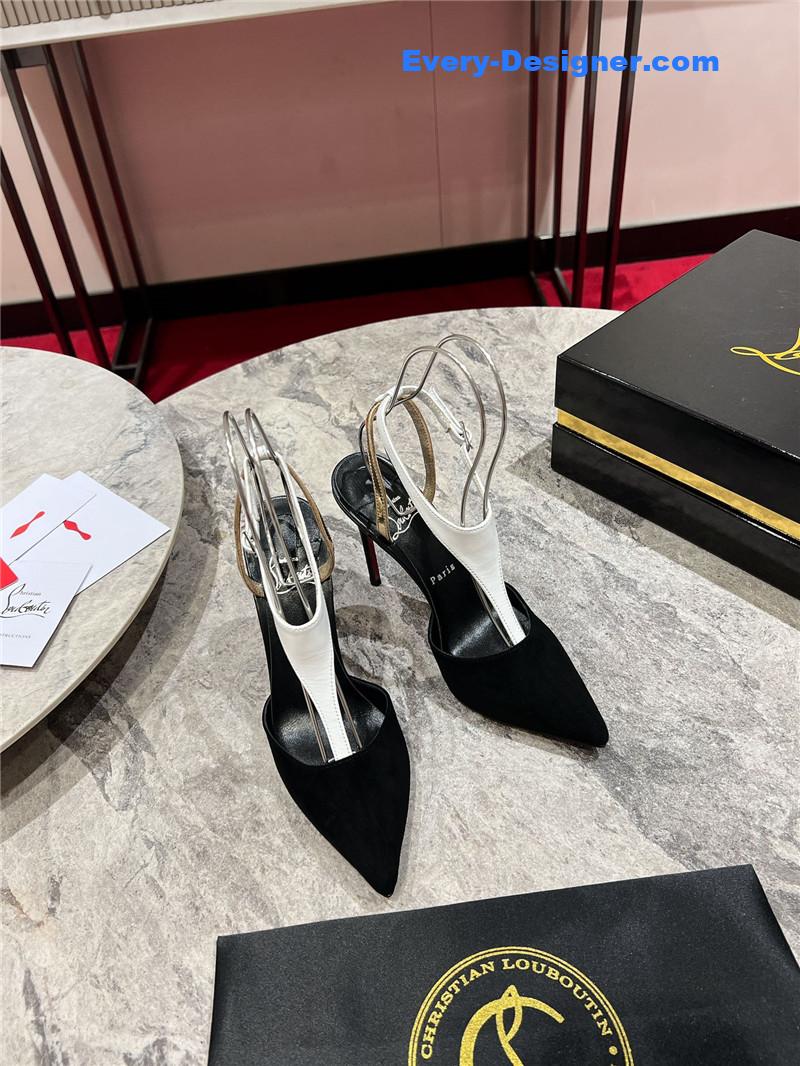Chr1st1an louboutin athina 100 pumps black white
