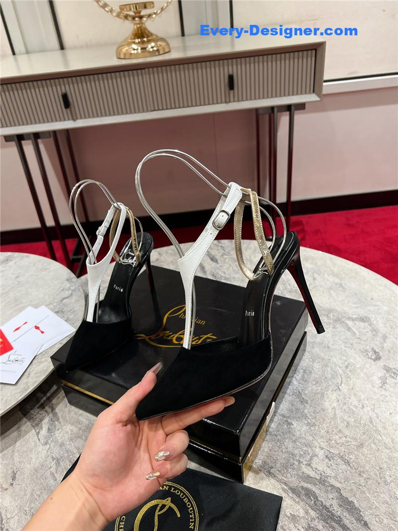 Chr1st1an louboutin athina 100 pumps black white