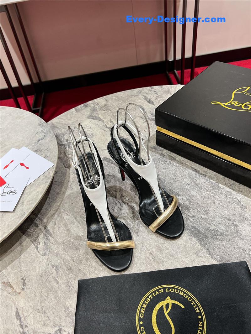 Chr1st1an louboutin athina 100 sandals black white