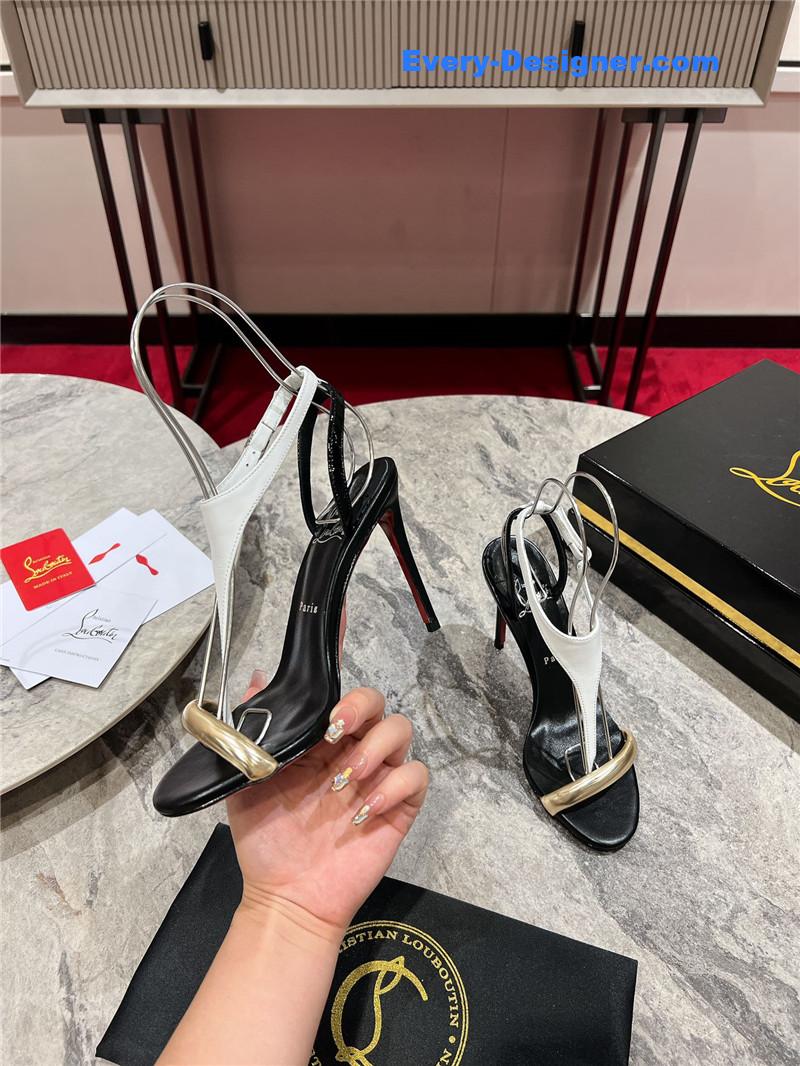 Chr1st1an louboutin athina 100 sandals black white