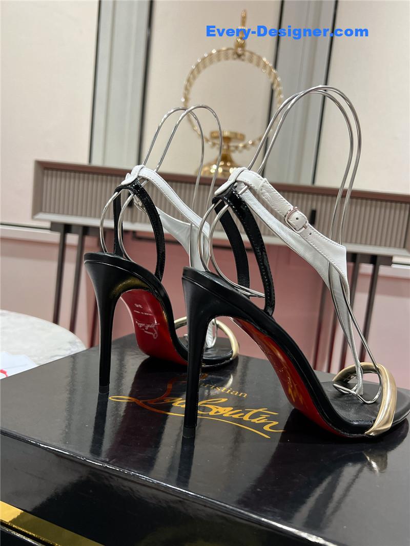 Chr1st1an louboutin athina 100 sandals black white