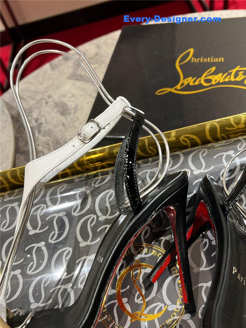 Chr1st1an louboutin athina 100 sandals black white